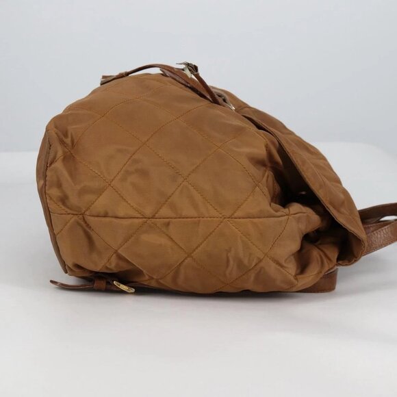 PRADA Backpack Nylon Brown Gold Auth yk18648 main image 14